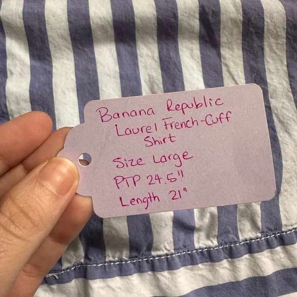 ❌SOLD❌ Banana Republic Laurel French-Cuff Shirt Size L - Picture 8 of 8